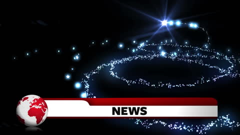Festive News Banner with Sparkling Stars and Globe Icon