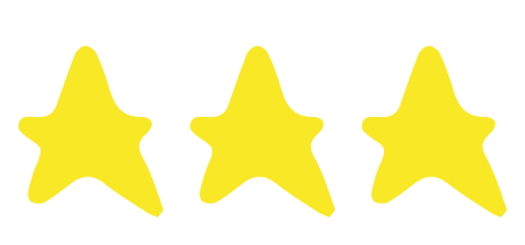 Three Yellow Stars with Transparent Background