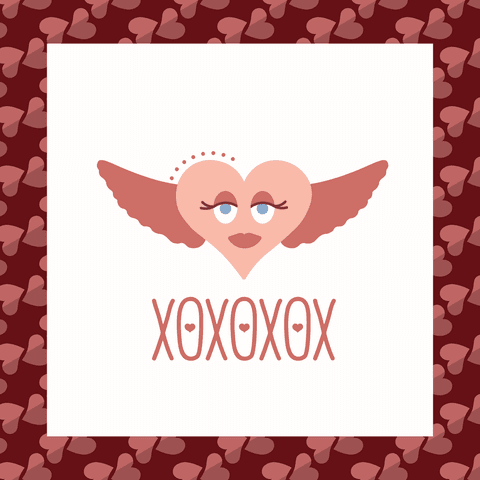 quirky heart cartoon with blush and xoxo text on transparent background - Download Free Stock Videos Pikwizard.com