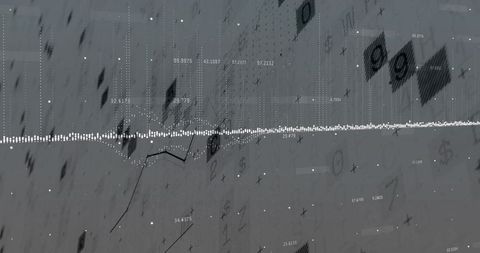 Data Visualization with Chart Lines on Technology Interface