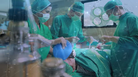 Surgeons Collaborating in High-Tech Operation
