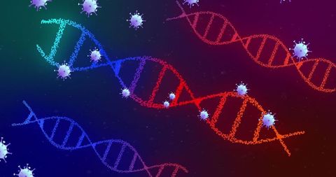Digital Representation of COVID-19 and DNA Strands in Gradient Background