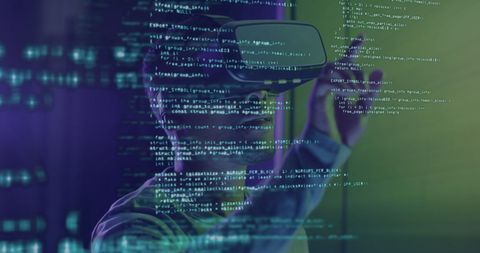 African American Technician Overlays Virtual Data Code - Download Free Stock Images Pikwizard.com