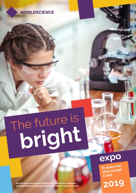 Science Expo Ad with Young Scientist Showcasing Innovation and Research - Download Free Stock Templates Pikwizard.com