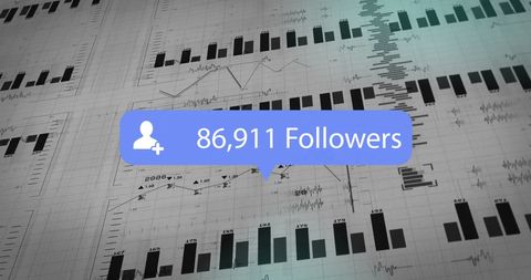 Digital Data Processing with Growing Follower Count - Download Free Stock Images Pikwizard.com