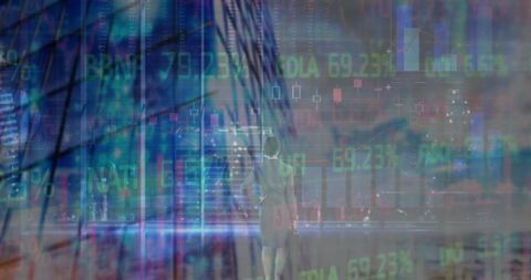 Businesswoman Analyzing Digital Financial Data Cityscape - Download Free Stock Images Pikwizard.com