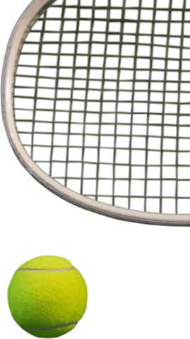 Transparent tennis racket and ball isolated on white