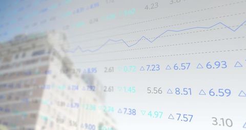 Advanced Financial Data Analysis Over Blurred Urban Background