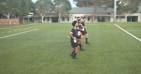 Soccer Players Practicing Drills Focusing on Teamwork and Coordination