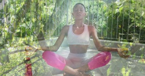 Serenity in Nature: Yoga Meditation Amongst Lush Leaves