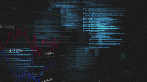 Digital Data Processing Animation with Graph Lines