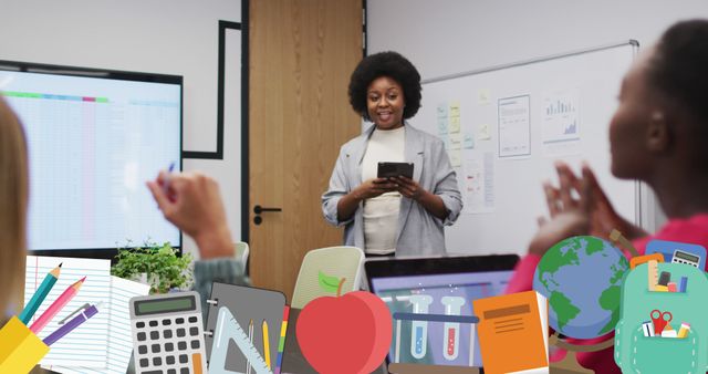 African American Woman Teaching Diverse Students in Classroom Environment - Download Free Stock Images Pikwizard.com