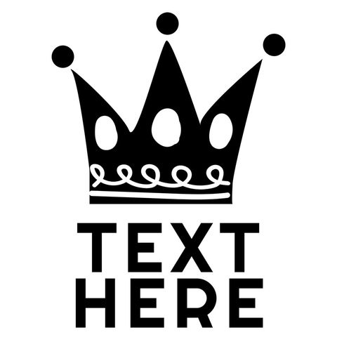 Elegant Black Crown with Custom Text Option - Download Free Stock Templates Pikwizard.com