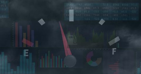 Speedometer with Statistical Infographics on Semitransparent Background - Download Free Stock Images Pikwizard.com