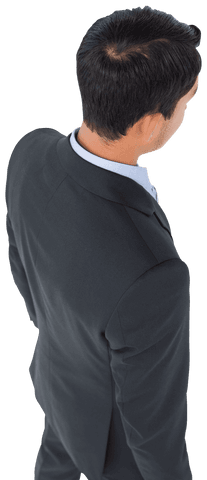 Professional Businessman from Behind on Transparent Background