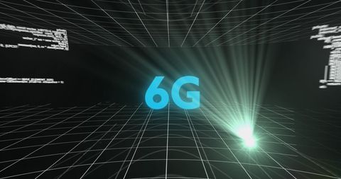 6G Digital Network Concept with Data Processing Virtual Grid - Download Free Stock Images Pikwizard.com