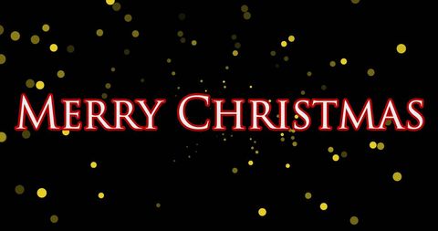 Festive merry christmas banner with sparkling gold lights