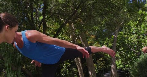 Group Yoga Session in Lush Park, Embracing Outdoor Fitness