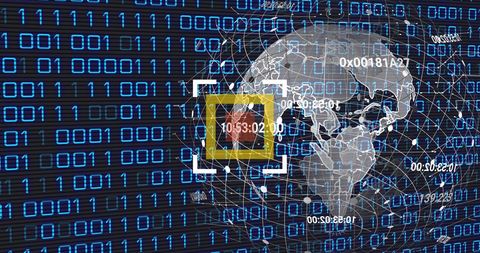 Globe with Binary Code Digital Concept - Download Free Stock Images Pikwizard.com