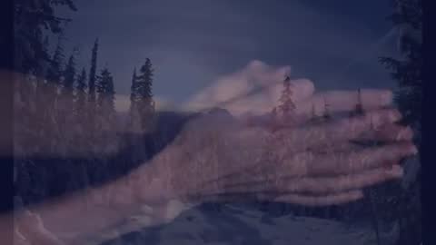 Hands Clapping Over Timelapse of Snowy Forest Landscape