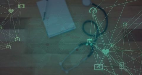 Digital Healthcare Connectivity Over Stethoscope Concept