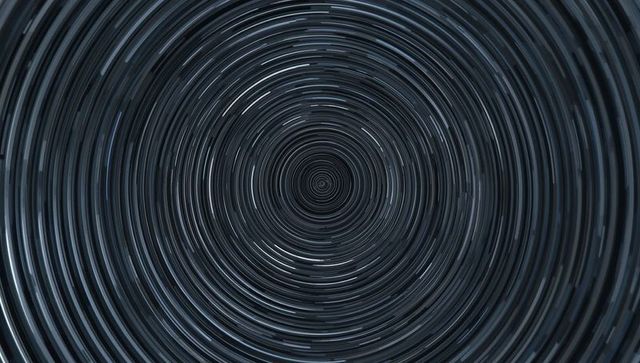 Futuristic metallic spiral vortex illusion in abstract style