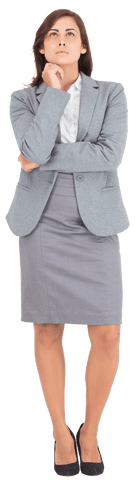 Focused Professional Businesswoman on Transparent Background