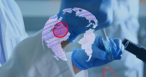 Futuristic Scientific Research with Holographic Globe