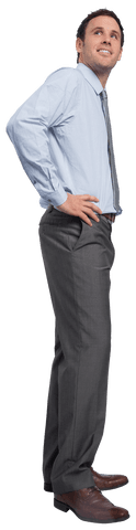 Transparent Smiling Businessman with Open Posture