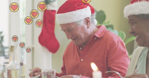 Seniors Sharing Joyful Christmas Together
