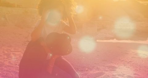 Couple Embracing in Interplay of Light and Warm Tones