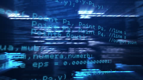 Futuristic Digital Code on Dynamic Screen