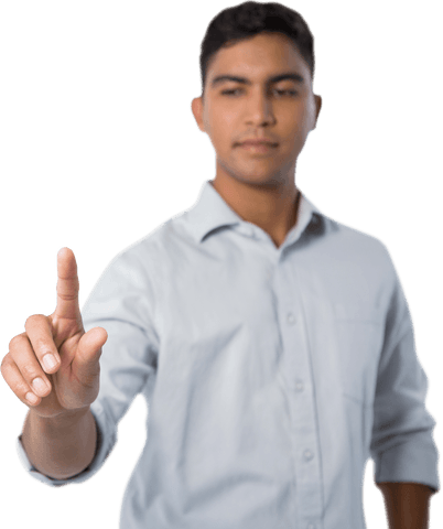 Man Using Transparent Virtual Screen Interface - Download Free Stock Videos Pikwizard.com