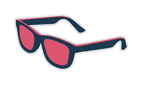 Stylized Sunglasses with Navy Frame and Pink Lenses on Transparent Background - Download Free Stock Videos Pikwizard.com
