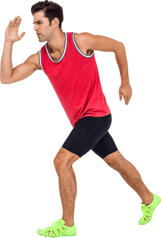 Transparent Running Athlete in Red Tank Top and Black Shorts - Download Free Stock Videos Pikwizard.com