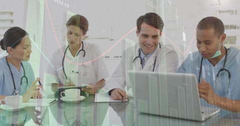 Medical Team Analyzing Healthcare Data and Trends