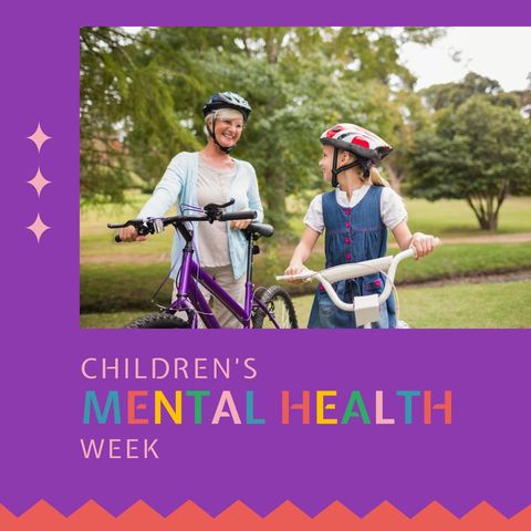 Grandmother and Granddaughter Biking for Children’s Mental Health Week