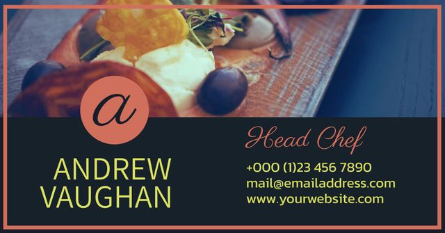 Chef-Themed Business Card with Culinary Ingredients Background - Download Free Stock Templates Pikwizard.com