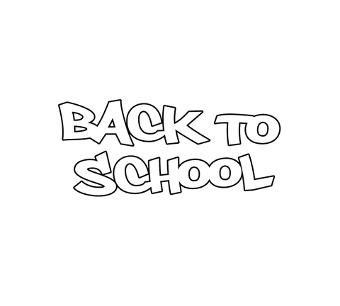 Colorful back to school text on transparent background