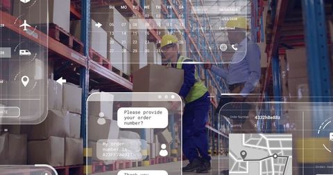 warehouse management with digital interface and collaboration - Download Free Stock Images Pikwizard.com
