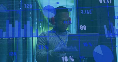 Data Analyst in Server Room Analyzing Digital Charts - Download Free Stock Images Pikwizard.com