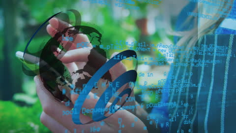 Digital Connections Concept with Globe and Smartphone Interaction