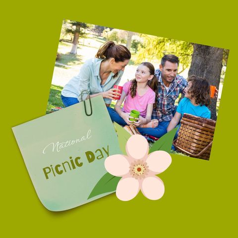 Happy Family Celebrating National Picnic Day Outdoors
