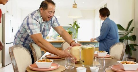 Family Dining: Sharing Meal in Modern Comfort