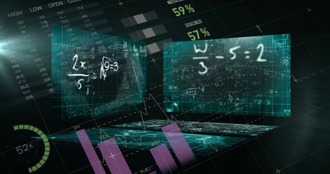 Mathematical Equations with Digital Statistical Analysis - Download Free Stock Images Pikwizard.com