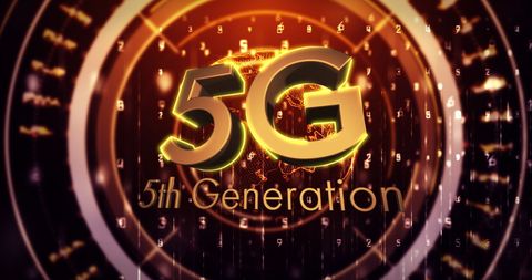 5G Technology Networking Concept with Spinning Globe