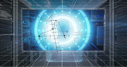Futuristic Digital Interface with Data and Graphical Analysis