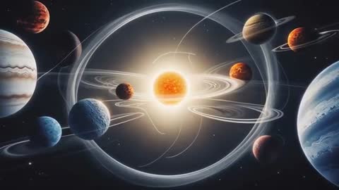 Majestic Cosmic System with Planets Orbiting Pulsating Star
