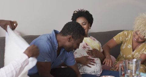 Joyful Baby Shower Celebration with Friends and Expecting Mother