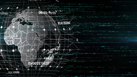 Futuristic Global Data Network with Digital Connections
